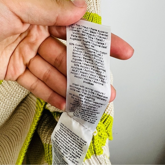 Kaffe KACILLA - Jumper - Cable Knot Oversized sand dollar green stripe/sand xl - Picture 11 of 14